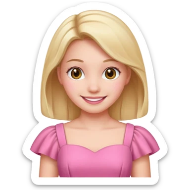 pink nice dress girl sticker