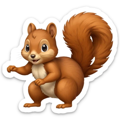 Squirrel kicking  sticker