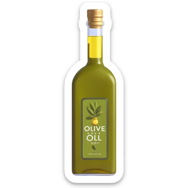 glass bottle of olive oil sticker