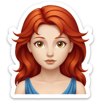 red hair goddess sticker