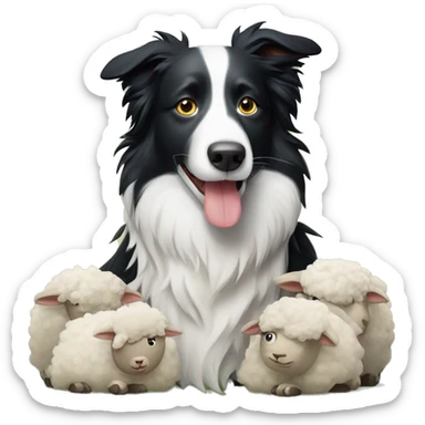 Border collie with sheep sticker