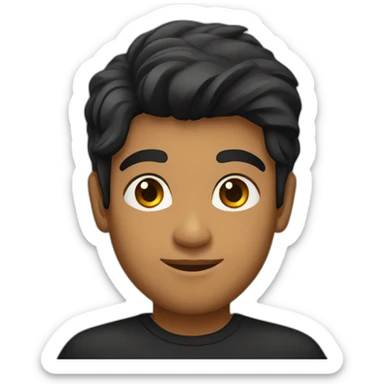 handsome sri lankan guy in black shirt with black hair sticker