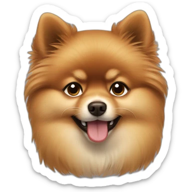 Pomeranian brown hair crying sticker