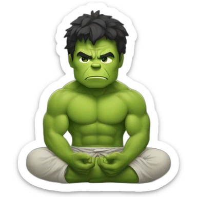 Hulk doing a meditation sticker