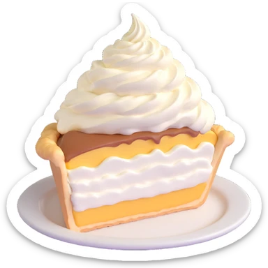 cream pie dessert with whipped cream topping sticker