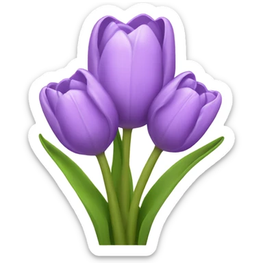 light purple tulip bouquet sticker