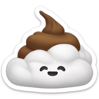a poo with white on top sticker