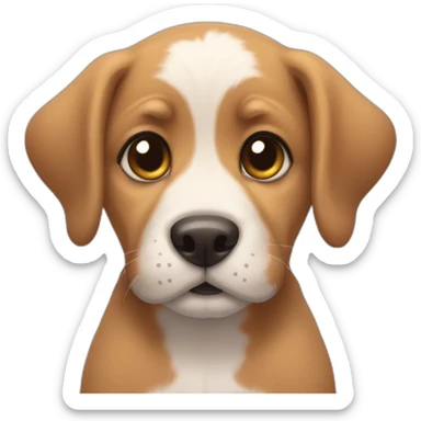 Puppy wuth puppy eyes and heart in paws sticker