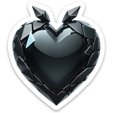 heart with black crystal shards sticker