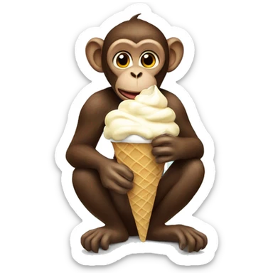 Monkey eating ice cream  sticker