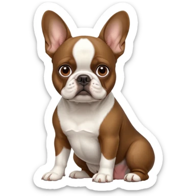 White French bulldog and brown Boston terrier sticker