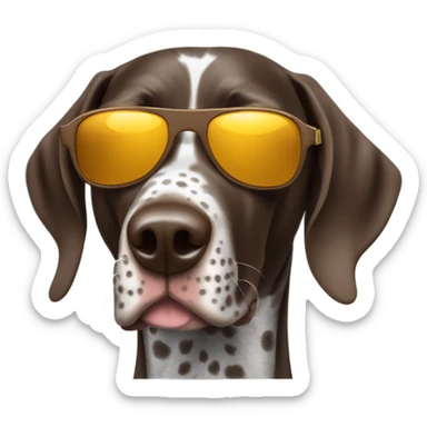 German shorthair pointer Dog with sunglasses on sticker
