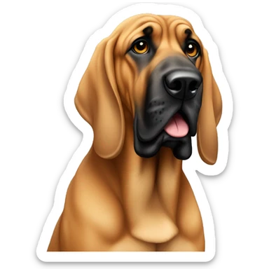 Tan bloodhound with black snout sticker