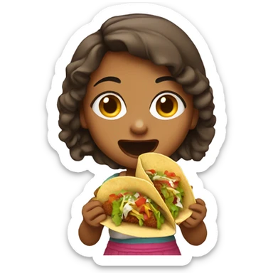 Girl eating tacos sticker