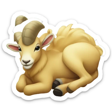 Capricorn is lying in a meadow sticker