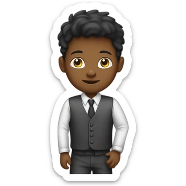 kid negotiating at business sticker