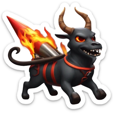 Satan’s scary rocket sleigh flying to town  sticker