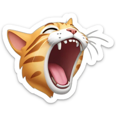 cat yawning sticker