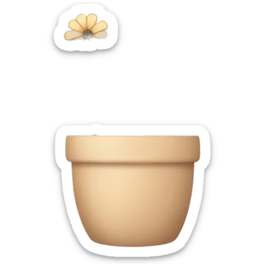 there is a pot in pastel brown flowers and a fern in it sticker