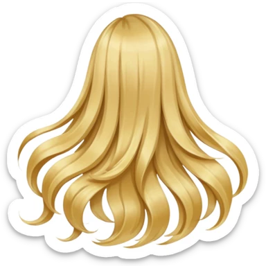 back view of long blonde hair sticker