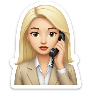 White-ish blonde brunette woman on the phone business oriented kind modern professional productive sticker