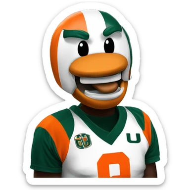Miami hurricanes mascot on street sticker