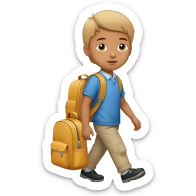 Child with school bag going to school sticker