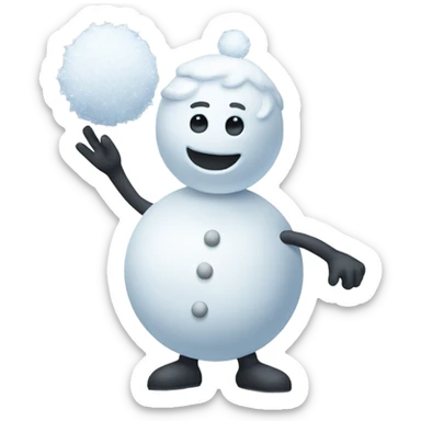 Waving snowball sticker