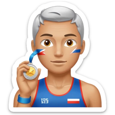 russia sport silver medal sticker