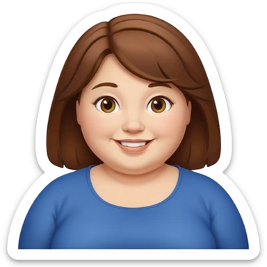 chubby lady with a brown hair sticker