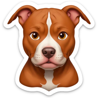 very tattoed pitbull dog with red hair sticker