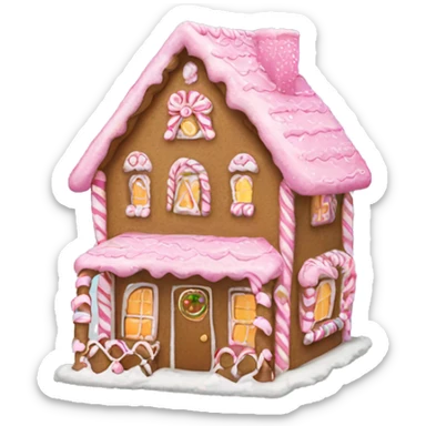 Gingerbread house pink sticker
