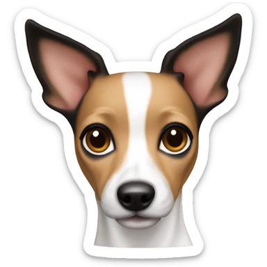 Toy fox terrier White body black head sticker