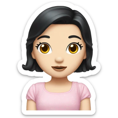 Hello kitty girl with black hair  sticker