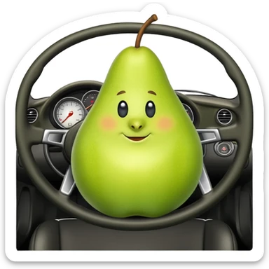 pear in a porshce sticker