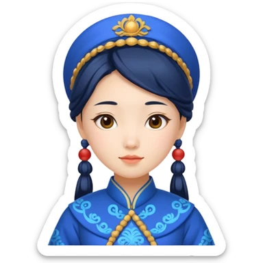 chinese girl in blue traditional costume sticker