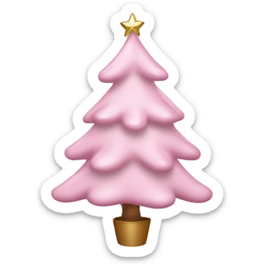Light pink christmas tree with ornaments sticker