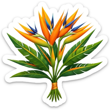 Large Birds of paradise bouquet of flowers  sticker