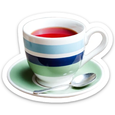 чашка чая с цветами и листьями на фоне sticker