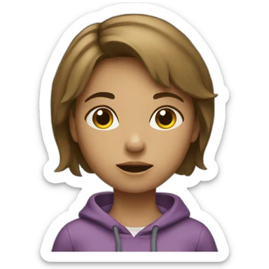 girl struggling to create content sticker