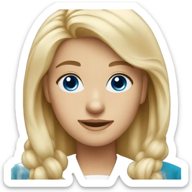 blonde girl blue eyes graduating from university  sticker