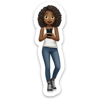 Girl taking a selfie full body sticker