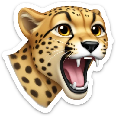 Cheetah roaring  sticker