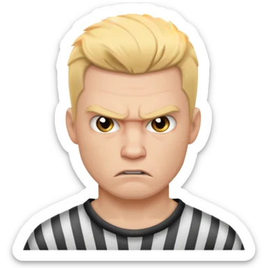 angry blonde tattooed male prisoner sticker