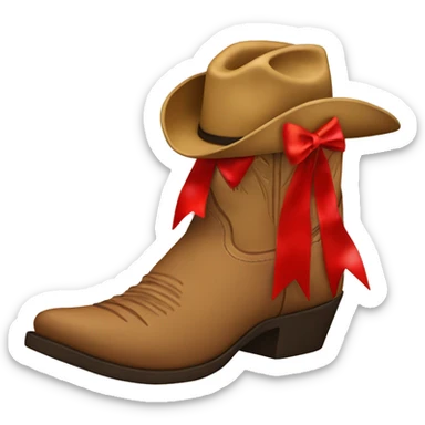cowboy boots with red bows sticker