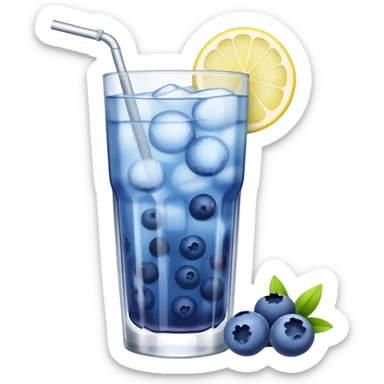 Ice cold glass of blueberry lemonade sticker