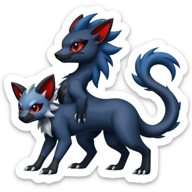 Zorua-Absol-Salandit-fusion (full body) sticker