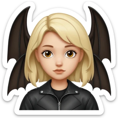 Bat Wings Jacket on a girl  sticker
