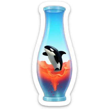 orca trapped inside a lava lamp sticker