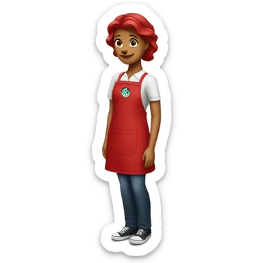 Red starbucks apron sticker